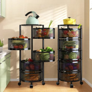 5 Layer Vegetable Rack Trolley Round